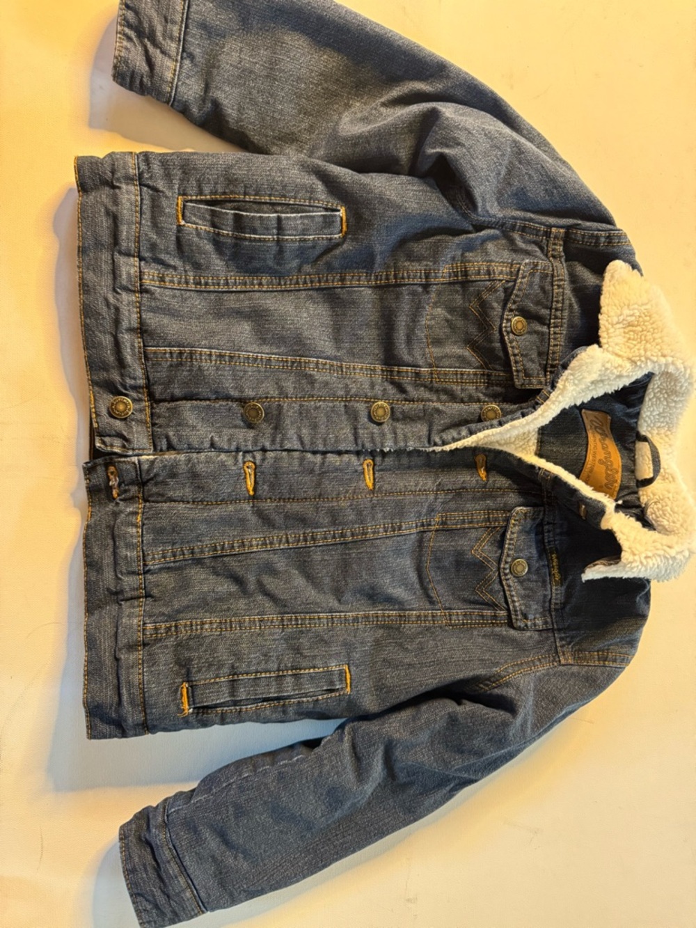 Wrangler Kids Blue Denim Sherpa-Lined Jacket
